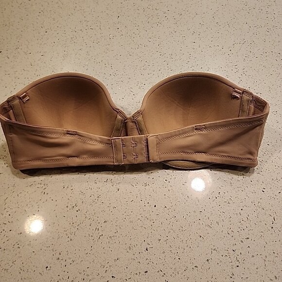 Maidenform Strapless Bra 34C Nude Underwire Lightly Lined *no Straps 7955 - Picture 2 of 3